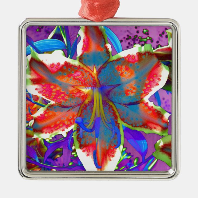 Ornamento De Metal Retro Lily (Frente)