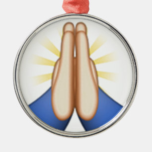 Ornamento De Metal rezando emoji