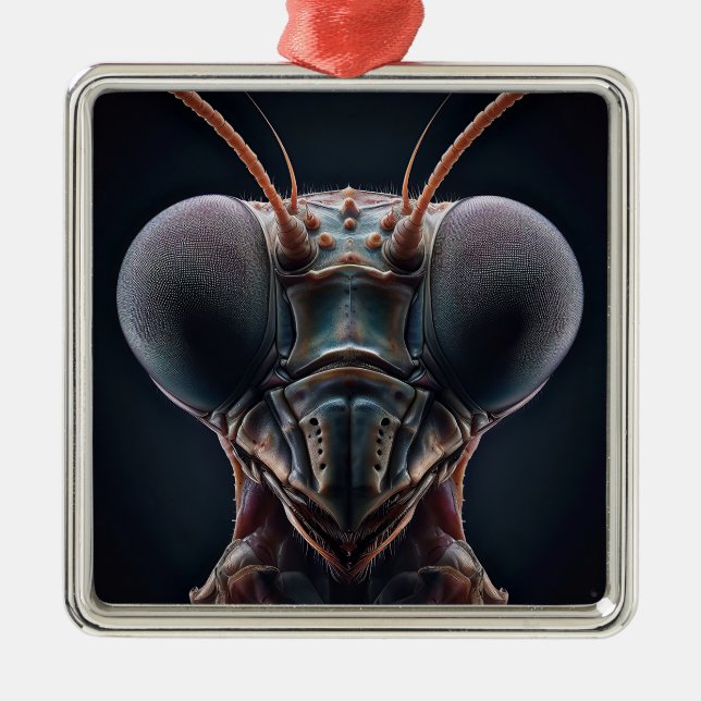 Ornamento De Metal Rezando Mantis Fechar Macro (Frente)