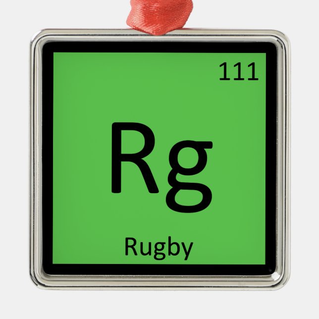 Ornamento De Metal Rg - Símbolo de Mesa periódica da Química Esportiv (Frente)