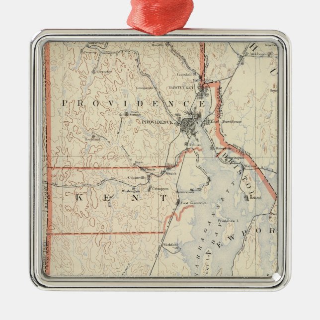 Ornamento De Metal Rhode - atlas 2 da ilha (Frente)