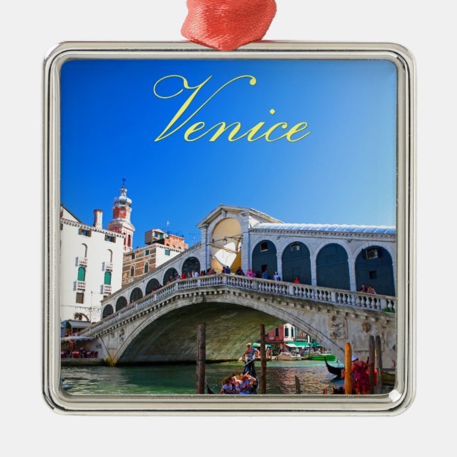 Ornamento De Metal Rialto Bridge Veneza - Foto Pro (Frente)