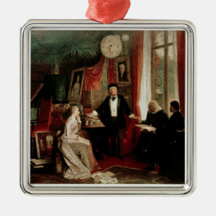 Ornamento De Metal Richard Wagner com daught de Franz Liszt e de