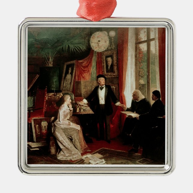 Ornamento De Metal Richard Wagner com daught de Franz Liszt e de (Frente)