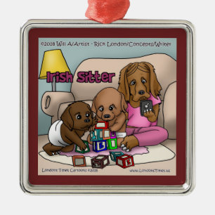 Ornamento De Metal Rick London Funny Irish Setter Ornament