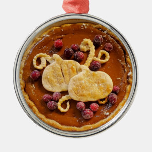 Ornamento De Metal Rico Pumpkin Pie Natal
