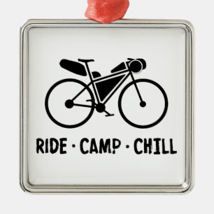 Ornamento De Metal Ride Camp Chill Bikepacking