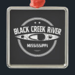 Ornamento De Metal Rio Creek Negro Mississippi Kayaking<br><div class="desc">O Black Creek Wild and Scenic River está localizado na Floresta Nacional De Soto do Mississippi e foi designado pelo Congresso em 1986 como o primeiro e único rio Selvagem e Cênico do Mississippi. É conhecida pela sua natureza selvagem e é um destino popular para remar, acampar e apreciar a...</div>