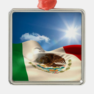 Ornamento De Metal Rippling gerado Digital da bandeira de México