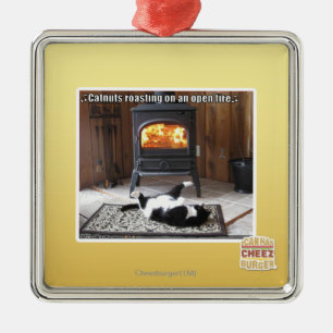 Ornamento De Metal Roasting de Catnuts