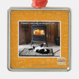 Ornamento De Metal Roasting de Catnuts