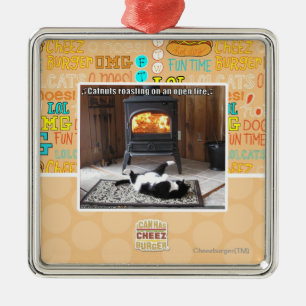 Ornamento De Metal Roasting de Catnuts