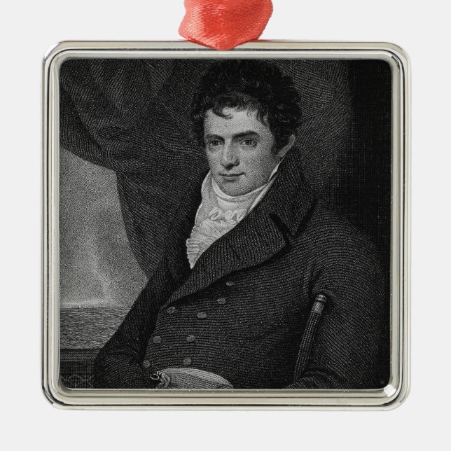 Ornamento De Metal Robert Fulton (1765-1815), gravado pelo parque de (Frente)