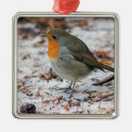 Ornamento De Metal Robin Bauble