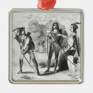 Ornamento De Metal Robin Hood, escarlate e John