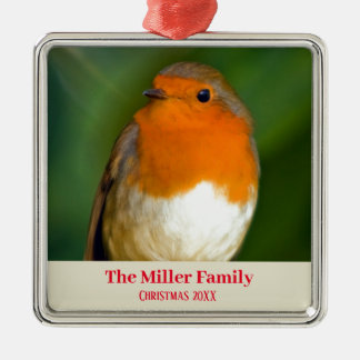 Ornamento De Metal Robin Red Breast personalizável