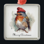 Ornamento De Metal Robin Winter Delight, personalizado<br><div class="desc">Adicione um toque de brilho de feriado personalizado à sua árvore com nosso ornamento metálico "Robin Winter Delight" personalizado. Este adorável ornamento apresenta o design animador do nosso adorado assento, belamente impresso num metal resistente, prateado, para trazer um toque de alegria e festiva para a sua casa. Faça-o exclusivamente seu...</div>