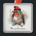 Ornamento De Metal Robin Winter Delight, personalizado<br><div class="desc">Adicione um toque de brilho de feriado personalizado à sua árvore com nosso ornamento metálico "Robin Winter Delight" personalizado. Este adorável ornamento apresenta o design animador do nosso adorado assento, belamente impresso num metal resistente, prateado, para trazer um toque de alegria e festiva para a sua casa. Faça-o exclusivamente seu...</div>