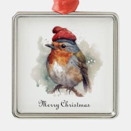 Ornamento De Metal Robin Winter Delight, personalizado