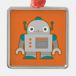 Ornamento De Metal Robô cinzento bonito