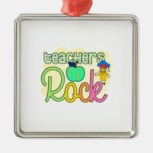 Ornamento De Metal Rock de Professores (Frente)