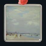Ornamento De Metal Rockaway Beach (Nova Iorque) (por E.H. Potthast)<br><div class="desc">Este design apresenta uma pintura do pintor impressionista americano Edward Henry Potthast (1857-1927). Mostra uma cena de colheita na Praia Rockaway, que é um bairro na Península de Rockaway na Nova Iorque do Queens: contém a maior praia urbana dos Estados Unidos. Nessa representação, várias pessoas podem ser vistas caminhando e...</div>