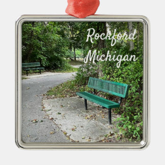 Ornamento De Metal Rockford Michigan White Pine Walking Bench