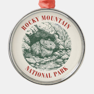 Ornamento De Metal Rocky Mountain National Park Pika Ornament - R&G