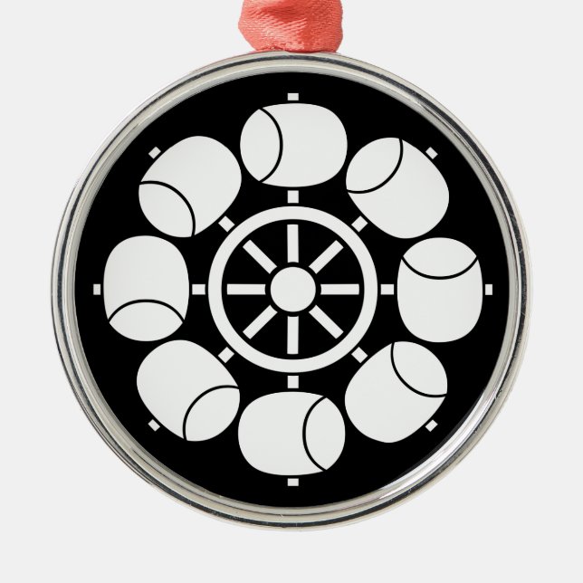 Ornamento De Metal roda d'água com oito raios (Frente)