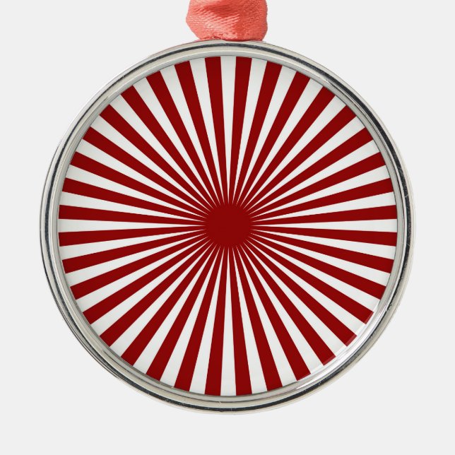 Ornamento De Metal Roda Gigante Vermelha e Branca (Frente)