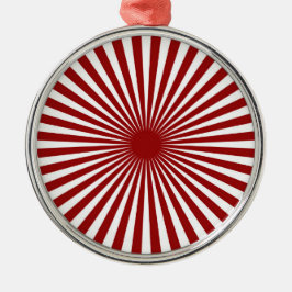Ornamento De Metal Roda Vermelha e Branca