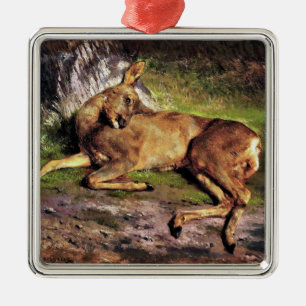 Ornamento De Metal Roe Deer in the Forest (por Rosa Bonheur)