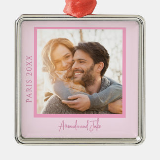 Ornamento De Metal Romantic Photo Honeymoon Ornament