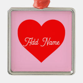 Ornamento De Metal Romântico Vermelho Pastel Rosa Personalizado
