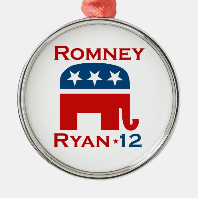 ORNAMENTO DE METAL ROMNEY RYAN 2012 GOP (Frente)