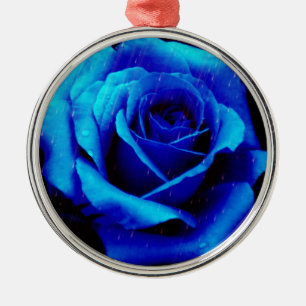 Ornamento De Metal Rosa Azul Dramático