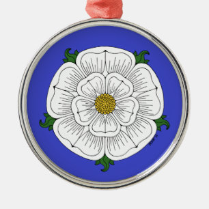 Ornamento De Metal Rosa branco de York