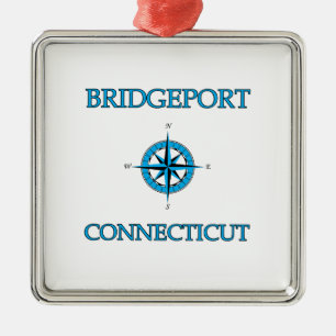 Ornamento De Metal Rosa de compasso náutico de Bridgeport Connecticu