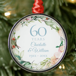 Ornamento De Metal Rosa Floral Garland 60º aniversário de casamento