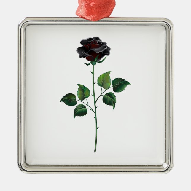 Ornamento De Metal Rosa preto (Frente)