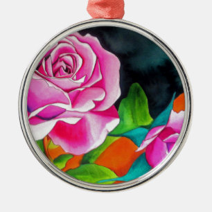 Ornamento De Metal Rosa Rosa Rosa Rosa Rosa Rosa com Cor Laranja
