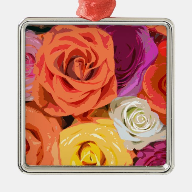 Ornamento De Metal Rosas (Frente)