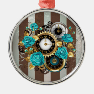 Ornamento De Metal Rosas de toucador e de turquesa em tiras