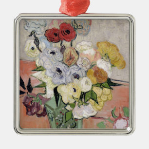 Ornamento De Metal Rosas de Vincent van Gogh   e anêmonas, 1890