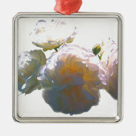 Ornamento De Metal Rosas esbranquiçados de cor laranja esbranquiçada