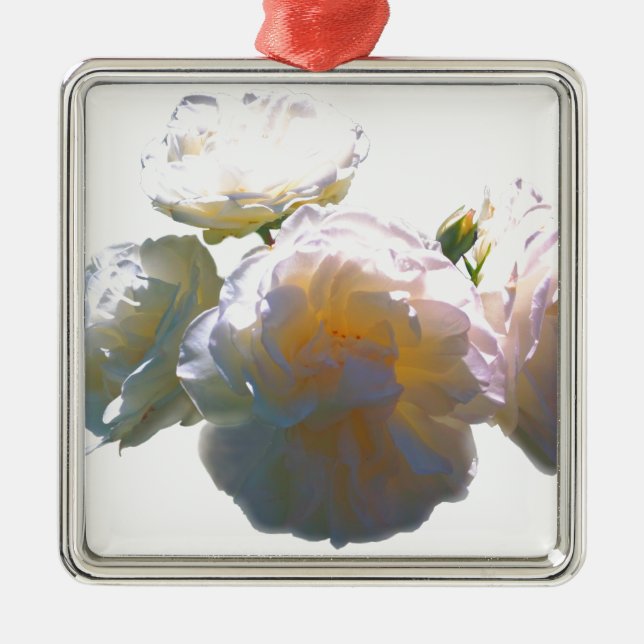 Ornamento De Metal Rosas esbranquiçados de cor laranja esbranquiçada (Frente)