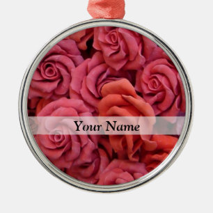 Ornamento De Metal Rosas florais cor de rosa