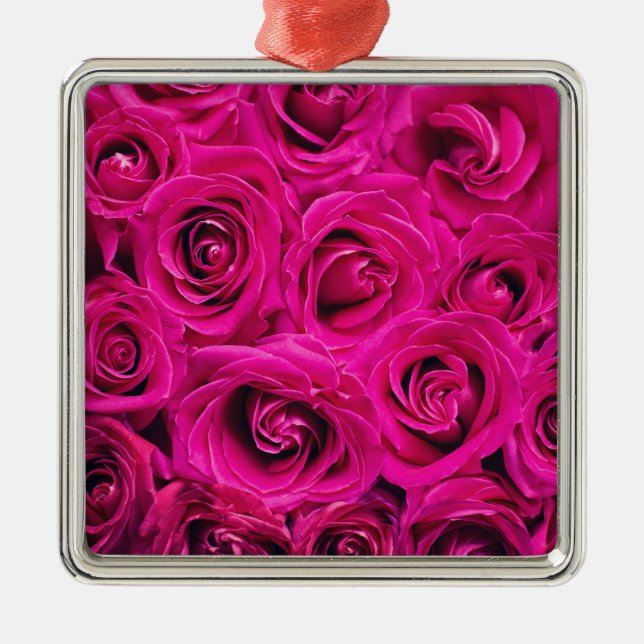 Ornamento De Metal Rosas Rosa (Amor e Romance) (Frente)