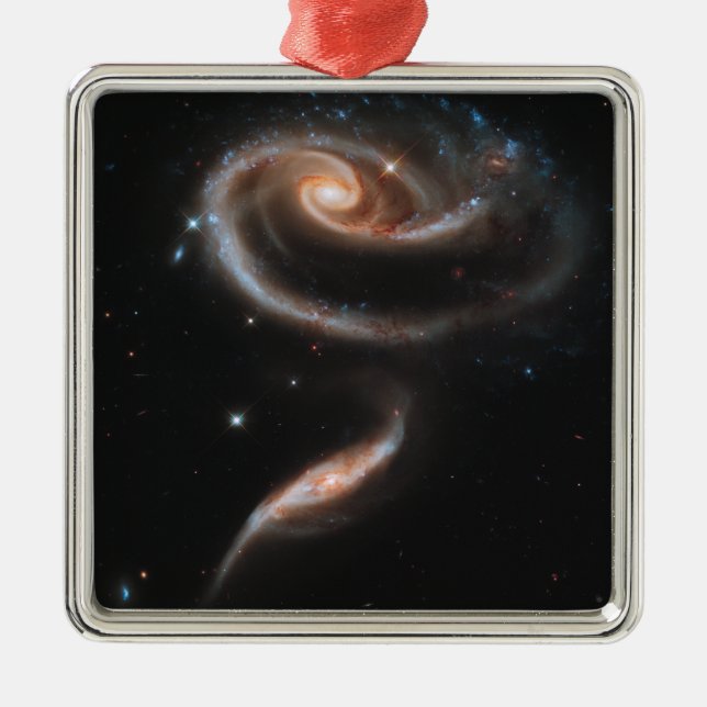 Ornamento De Metal Rose Spiral Galaxies (Frente)