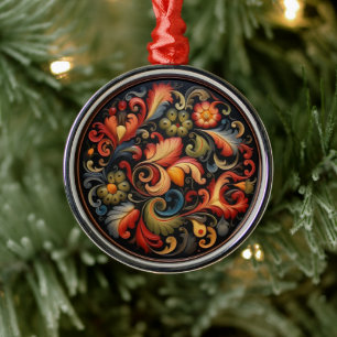 Ornamento De Metal RosePintura Moderna 4 de 6